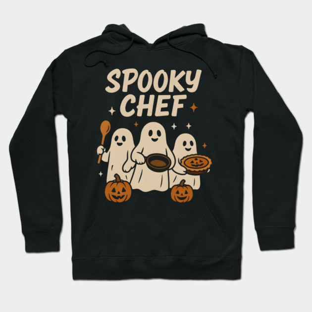 Spooky Pizza Maker Halloween Ghost Cooking Graphic Gift Hoodie by MakerMind8.2