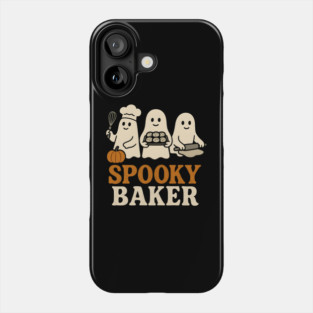 Spooky Baker Halloween Ghost Baking Cookies Graphic Gift Phone Case