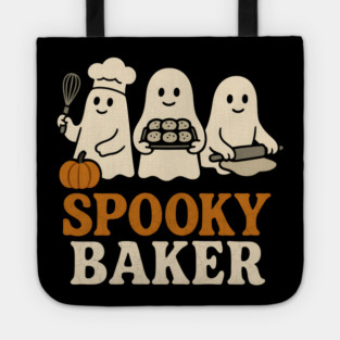 Spooky Baker Halloween Ghost Baking Cookies Graphic Gift Tote