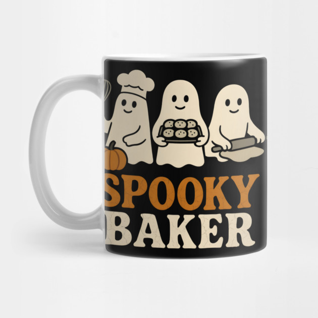 Spooky Baker Halloween Ghost Baking Cookies Graphic Gift by MakerMind8.2