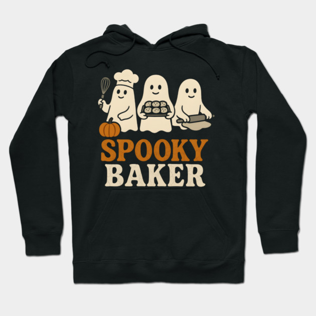 Spooky Baker Halloween Ghost Baking Cookies Graphic Gift Hoodie by MakerMind8.2