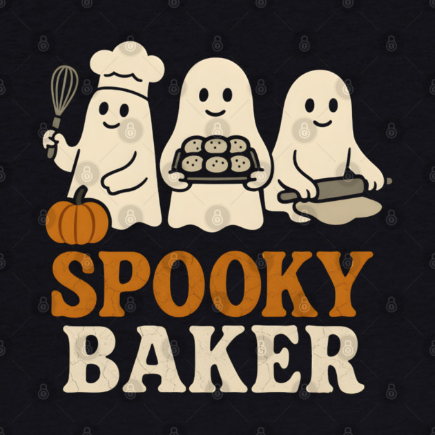 Spooky Baker Halloween Ghost Baking Cookies Graphic Gift by MakerMind8.2