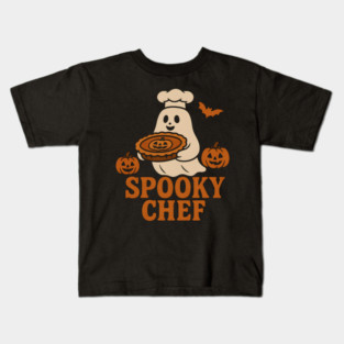 Spooky Chef Halloween Ghost Pumpkin Pie Graphic Gift Kids T-Shirt