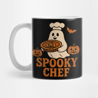 Spooky Chef Halloween Ghost Pumpkin Pie Graphic Gift Mug