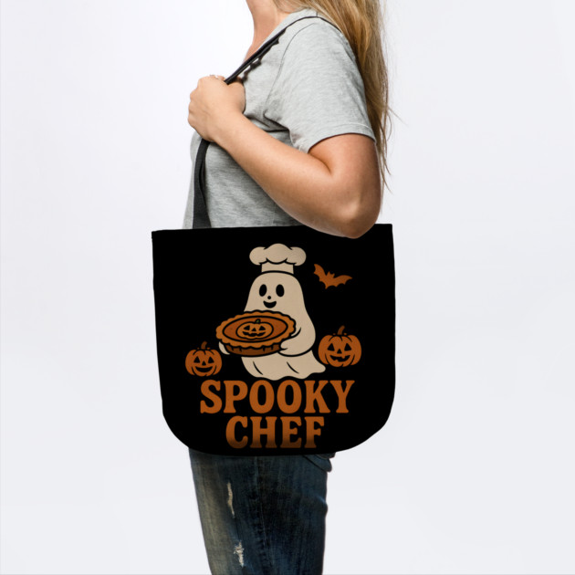 Spooky Chef Halloween Ghost Pumpkin Pie Graphic Gift by MakerMind8.2