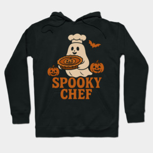 Spooky Chef Halloween Ghost Pumpkin Pie Graphic Gift Hoodie
