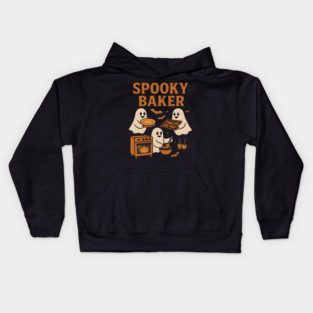 Spooky Baker Halloween Ghost Baking Graphic Gift Kids Hoodie