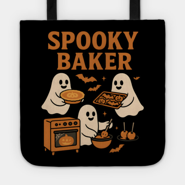 Spooky Baker Halloween Ghost Baking Graphic Gift Tote by MakerMind8.2