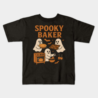 Spooky Baker Halloween Ghost Baking Graphic Gift Kids T-Shirt