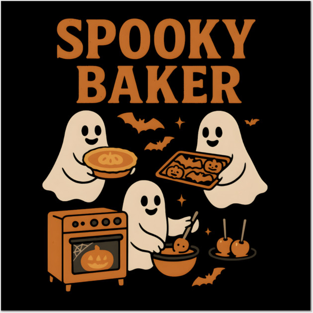 Spooky Baker Halloween Ghost Baking Graphic Gift Wall Art by MakerMind8.2