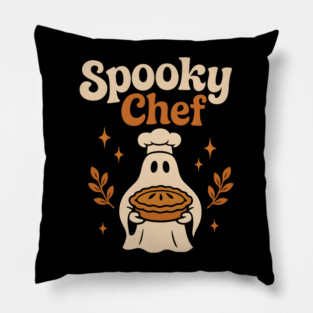 Spooky Chef Halloween Ghost Baking Pie Graphic Gift Pillow