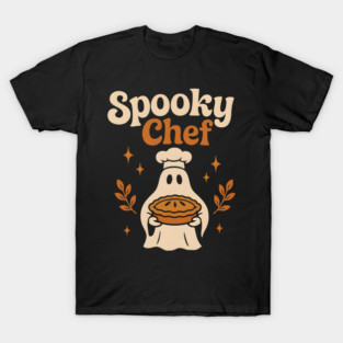 Spooky Chef Halloween Ghost Baking Pie Graphic Gift T-Shirt