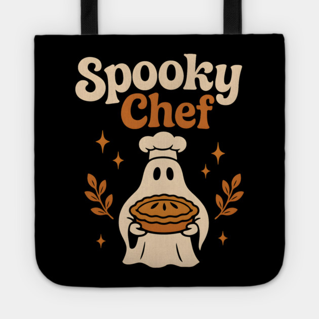 Spooky Chef Halloween Ghost Baking Pie Graphic Gift Tote by MakerMind8.2