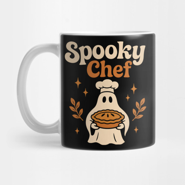 Spooky Chef Halloween Ghost Baking Pie Graphic Gift by MakerMind8.2