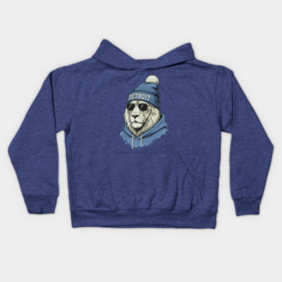 Detroit Lions Design - Best, unique gift idea for women, men kids, christmas, birthday, roary, football lover, fans, football season, game day, retro, fan art, cool, tailgate party, outfit, vintage, wear, Kids Hoodie