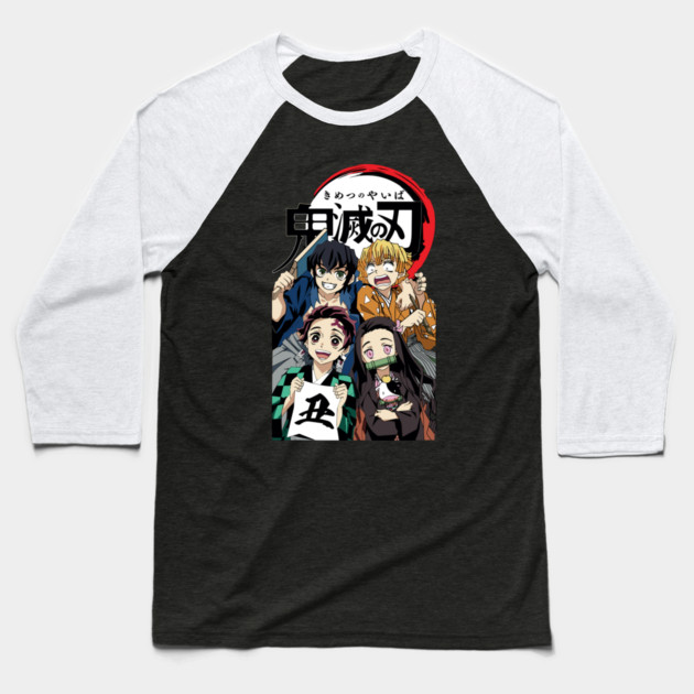 Demon Slayer Happy New Year Squad Baseball T-Shirt by Otaku Vibes