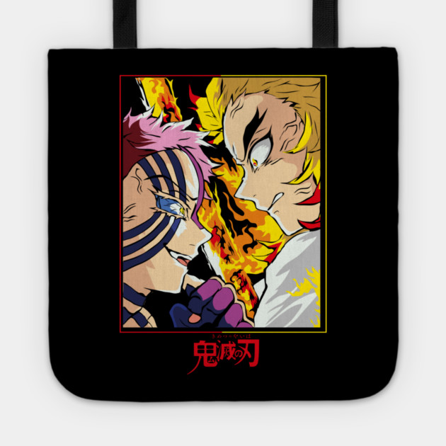 Demon Slayer Rengoku vs Akaza Clash Art Tote by Otaku Vibes
