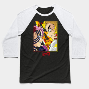 Demon Slayer Rengoku vs Akaza Clash Art Baseball T-Shirt