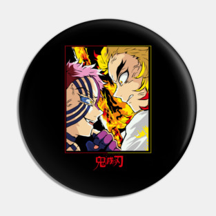 Demon Slayer Rengoku vs Akaza Clash Art Pin