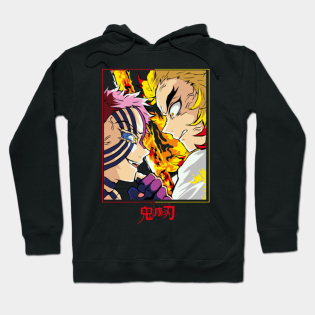 Demon Slayer Rengoku vs Akaza Clash Art Hoodie by Otaku Vibes