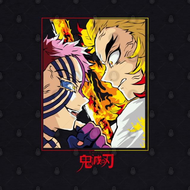 Demon Slayer Rengoku vs Akaza Clash Art by Otaku Vibes