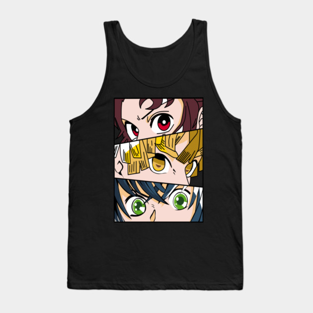 Demon Slayer Trio Eyes - Tanjiro, Zenitsu and Inosuke Tank Top by Otaku Vibes