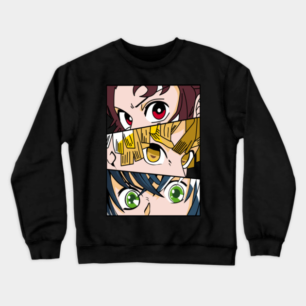 Demon Slayer Trio Eyes - Tanjiro, Zenitsu and Inosuke Crewneck Sweatshirt by Otaku Vibes