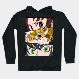 Demon Slayer Trio Eyes - Tanjiro, Zenitsu and Inosuke Hoodie
