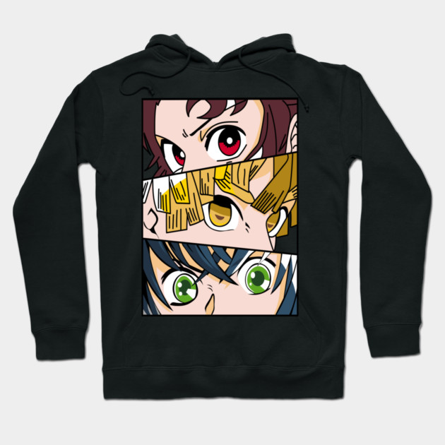 Demon Slayer Trio Eyes - Tanjiro, Zenitsu and Inosuke Hoodie by Otaku Vibes