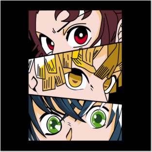Demon Slayer Trio Eyes - Tanjiro, Zenitsu and Inosuke Posters and Art