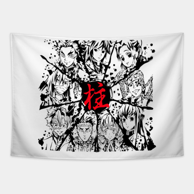 Demon Slayer Hashira Kanji Symbol Tapestry by Otaku Vibes