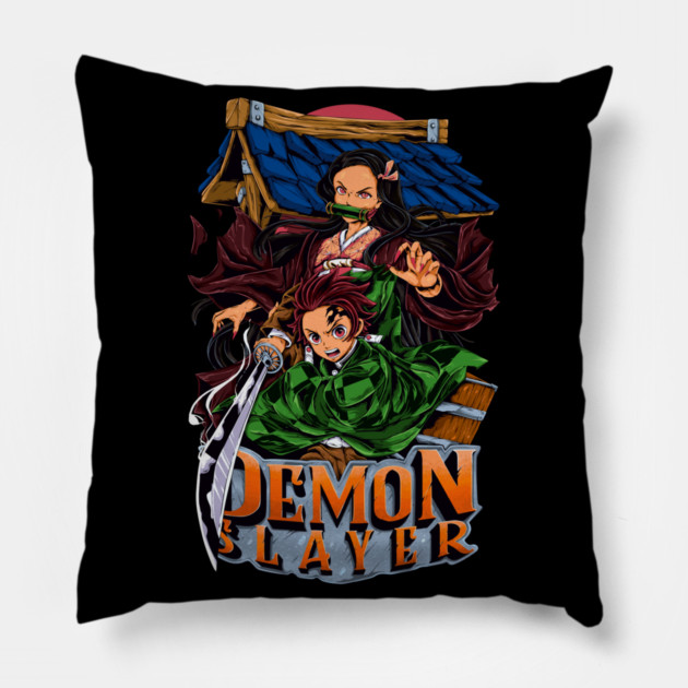 Demon Slayer Tanjiro and Nezuko Art Pillow by Otaku Vibes