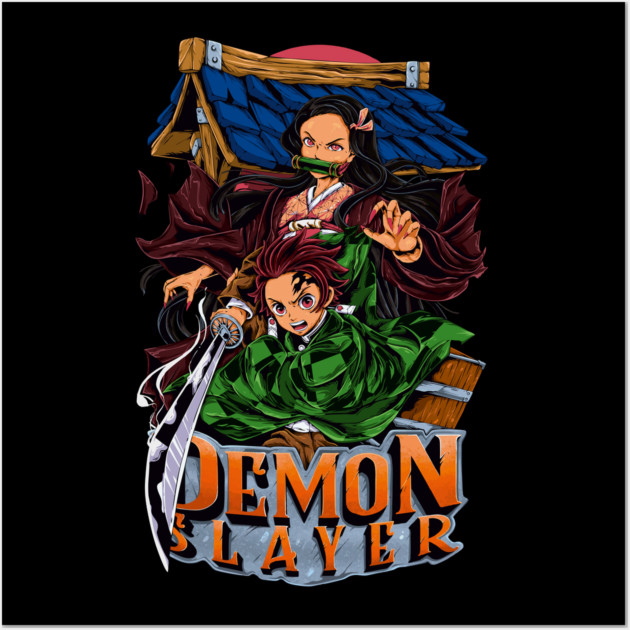 Demon Slayer Tanjiro and Nezuko Art Wall Art by Otaku Vibes