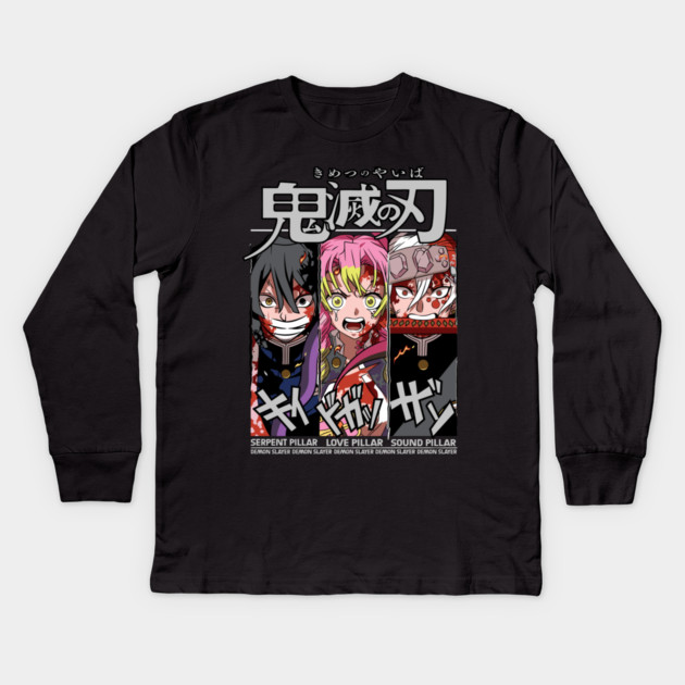 Demon Slayer - Hashira Trio Kids Long Sleeve T-Shirt by Otaku Vibes