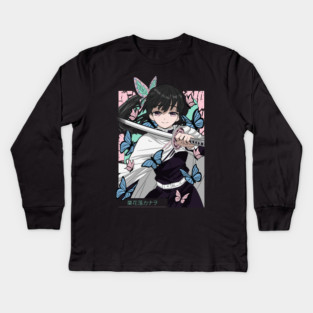 Demon Slayer Kanao Tsuyuri Butterfly Blade Art Kids Long Sleeve T-Shirt