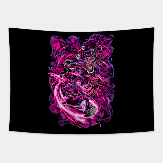 Demon Slayer - Tanjiro vs Upper Moon 4 Tapestry by Otaku Vibes