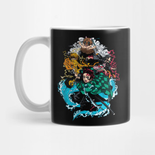 Demon Slayer Main Four in Action Mug