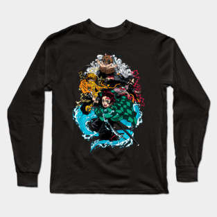 Demon Slayer Main Four in Action Long Sleeve T-Shirt