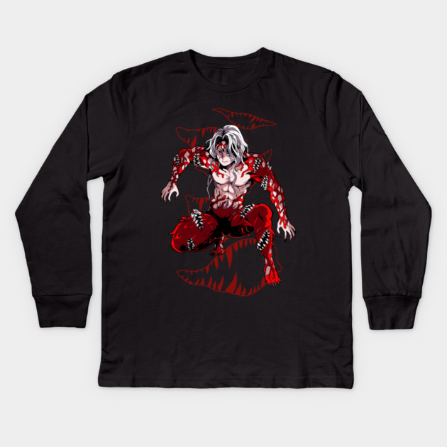 Demon Slayer Muzan Kibutsuji Form Rise Kids Long Sleeve T-Shirt by Otaku Vibes