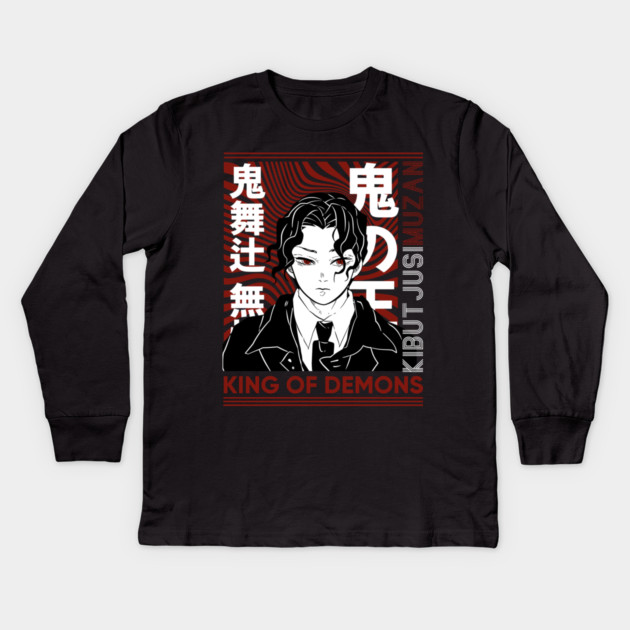 Muzan King of Demons - Demon Slayer Kids Long Sleeve T-Shirt by Otaku Vibes