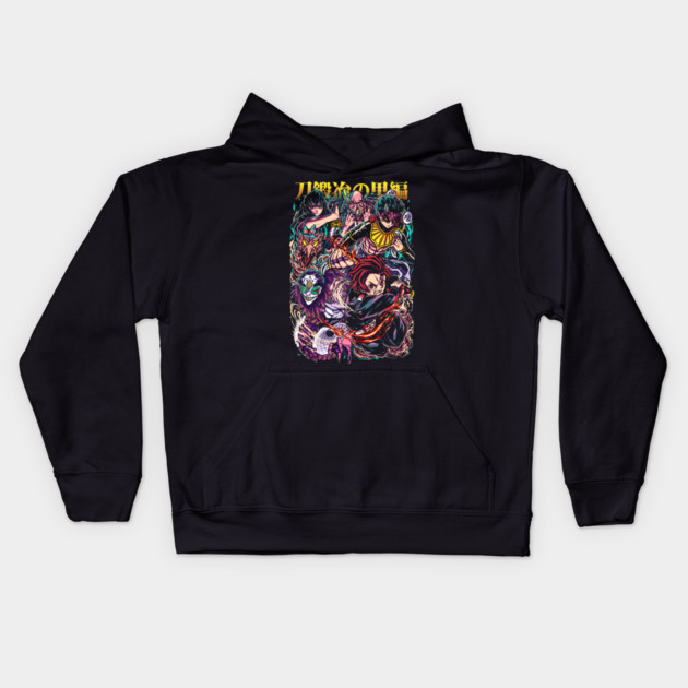Demon Slayer Swordsmith Arc Clash Kids Hoodie by Otaku Vibes