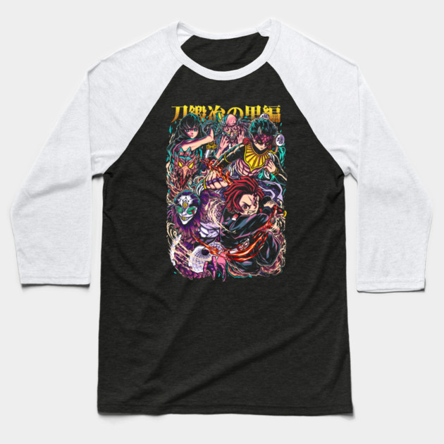 Demon Slayer Swordsmith Arc Clash Baseball T-Shirt by Otaku Vibes