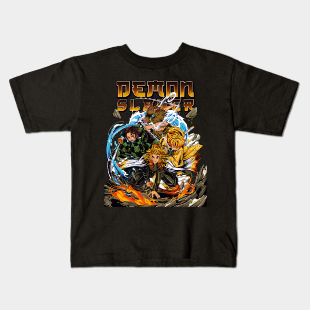 Mugen Train Arc - Kimetsu no Yaiba Art Kids T-Shirt by Otaku Vibes