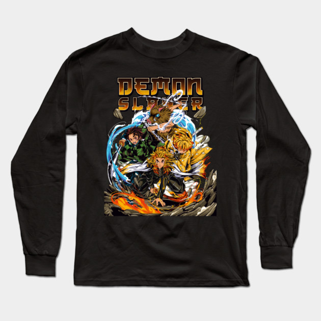 Mugen Train Arc - Kimetsu no Yaiba Art Long Sleeve T-Shirt by Otaku Vibes