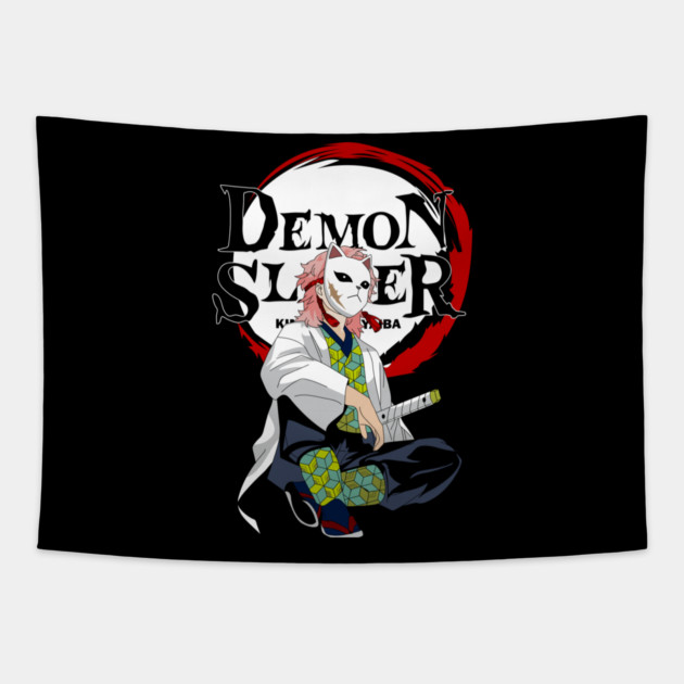 Demon Slayer Sabito Fox Mask Tapestry by Otaku Vibes