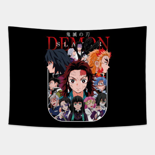 Tanjiro and the Hashira - Demon Slayer Tapestry by Otaku Vibes