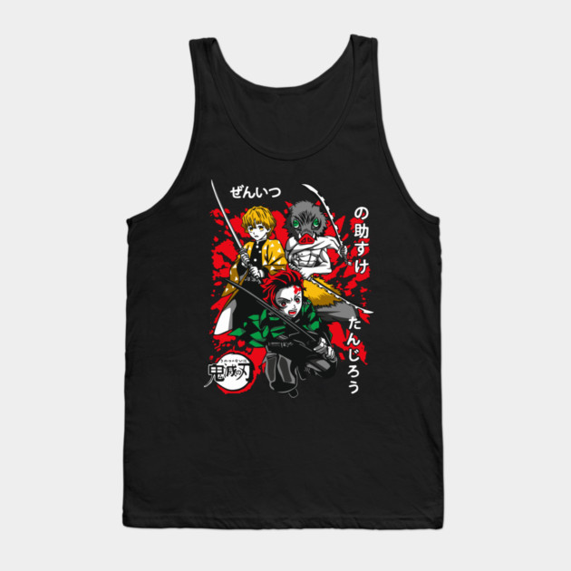 Demon Slayer Tanjiro, Zenitsu and Inosuke Art Tank Top by Otaku Vibes