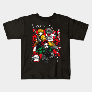 Demon Slayer Tanjiro, Zenitsu and Inosuke Art Kids T-Shirt