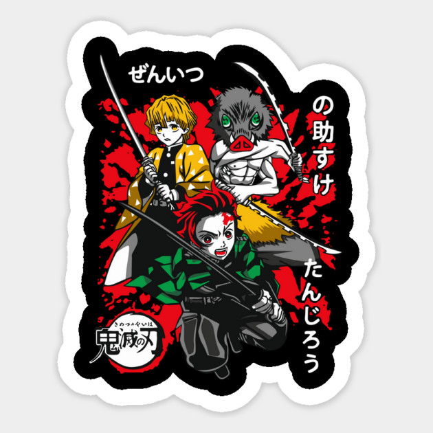 Demon Slayer Tanjiro, Zenitsu and Inosuke Art Magnet by Otaku Vibes