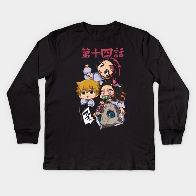 Demon Slayer - Chibi Squad Kids Long Sleeve T-Shirt by Otaku Vibes